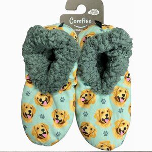 Comfies Golden Retriever Slippers - Sherpa Lined bootie style slippers NWT